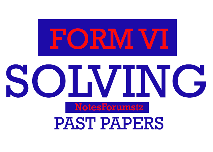 Mock Examination Form Six North-Western Zone